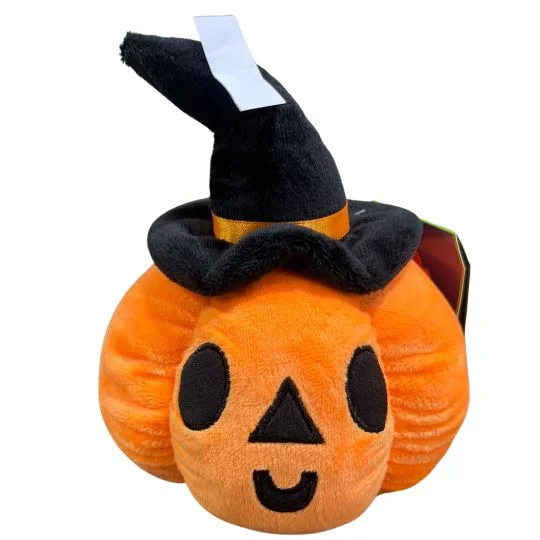 Peluche calabaza con sombrero de bruja